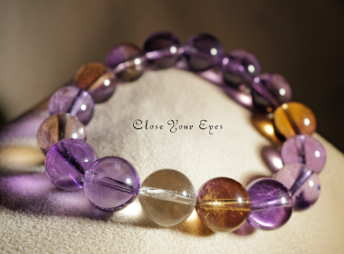 １２ｍｍエナジーブレス　ボリビア産　天然アメトリン