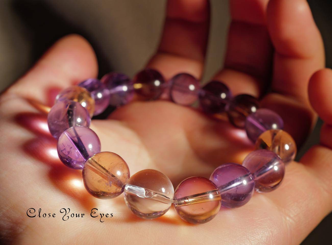 １２ｍｍエナジーブレスレット　ボリビア産　天然アメトリン　０２