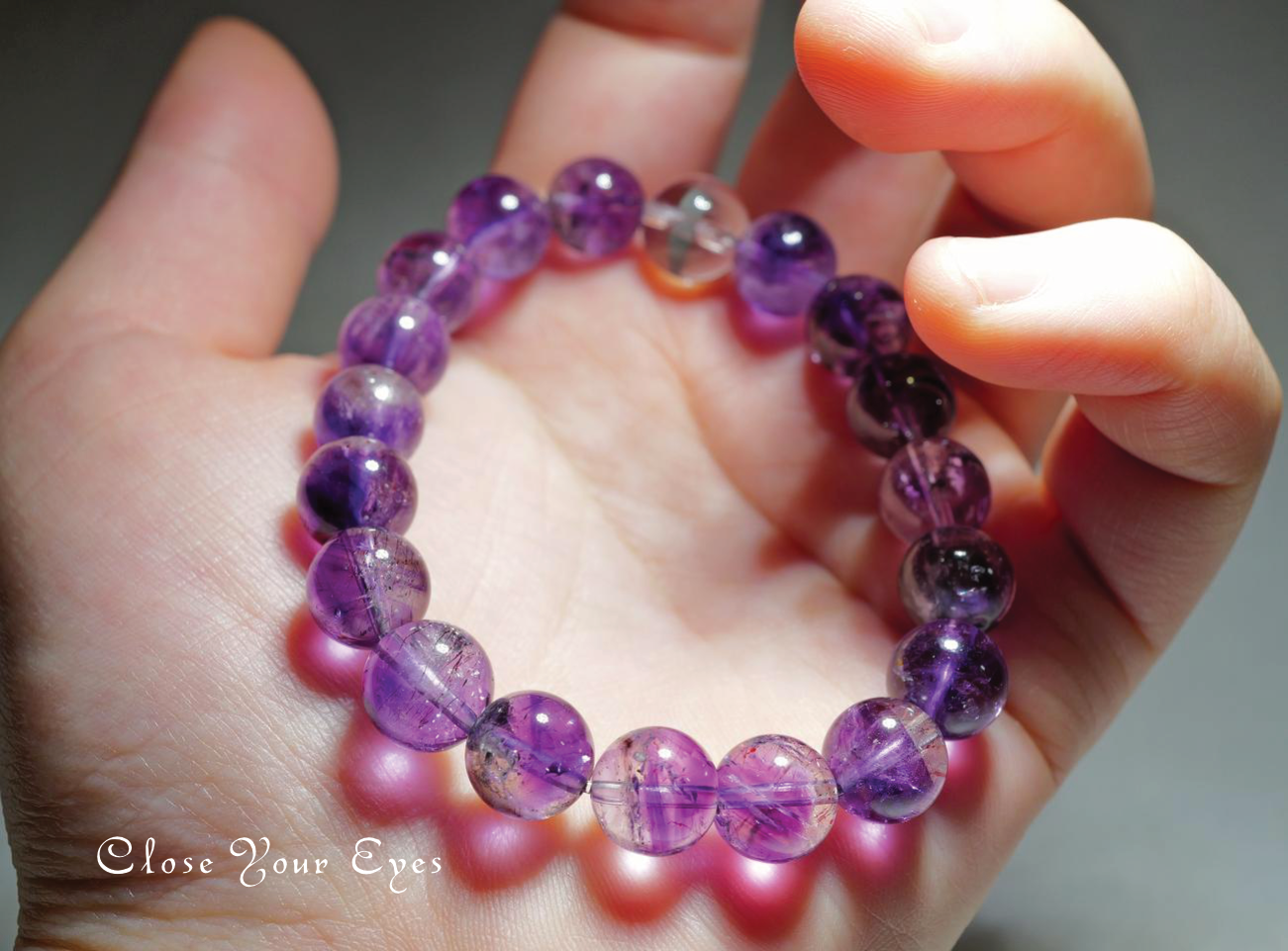 １０ｍｍエナジーブレスレット　アメシストエレスチャル　０１