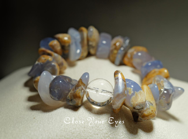 エナジーラフブレス　母岩付きブルーカルセドニー