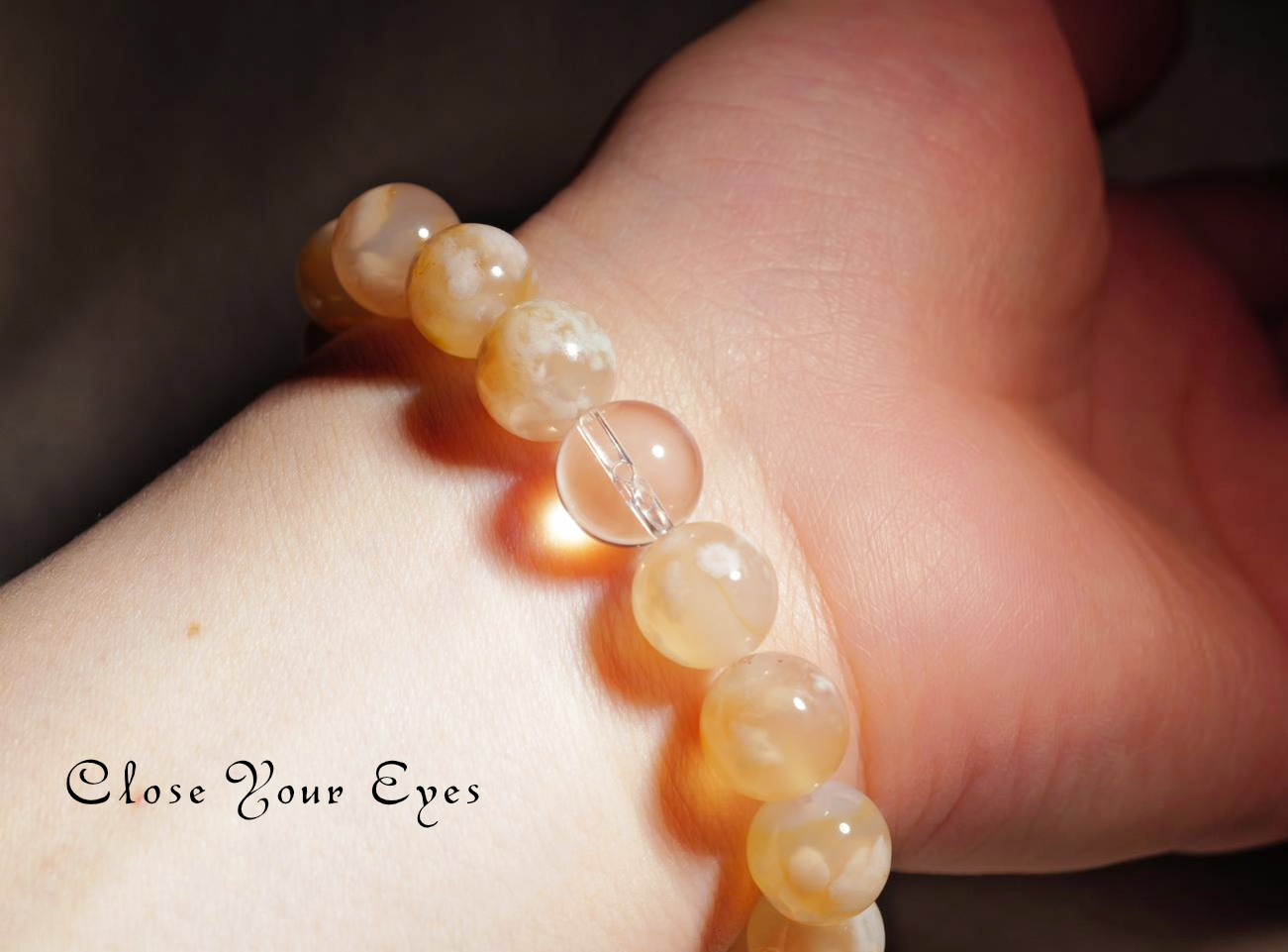 １０ｍｍエナジーブレスレット　チェリーブロッサムアゲート　０１