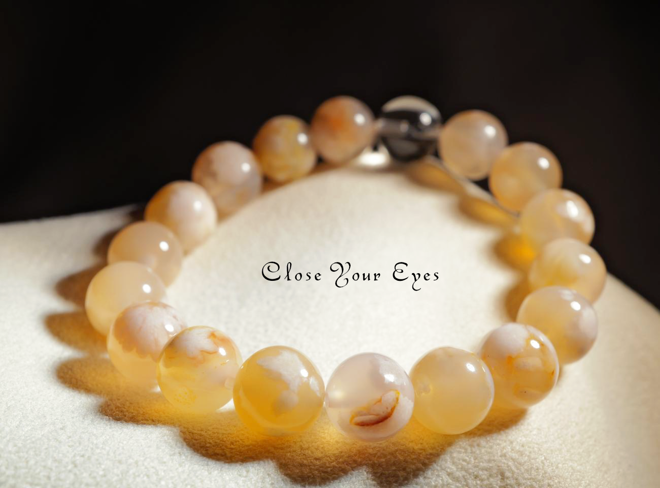 １０ｍｍエナジーブレスレット　チェリーブロッサムアゲート　０１