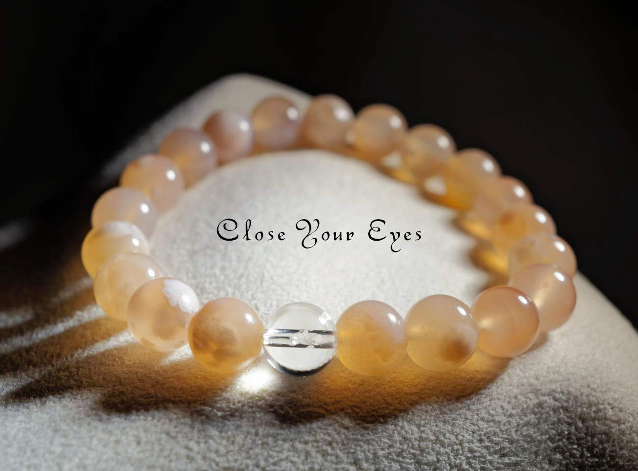 ８ｍｍエナジーブレスレット　チェリーブロッサムアゲート　０１