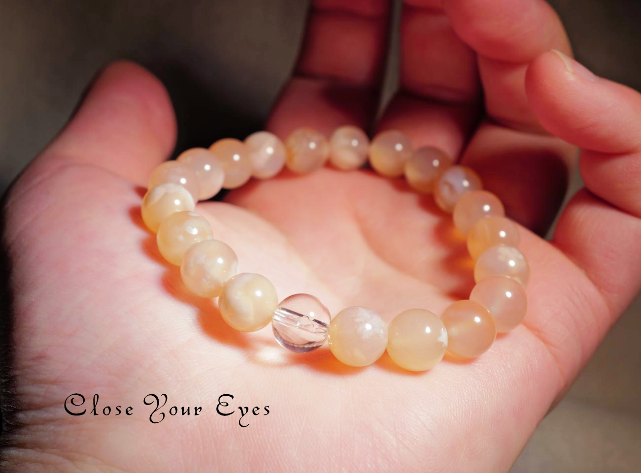 ８ｍｍエナジーブレスレット　チェリーブロッサムアゲート　０１