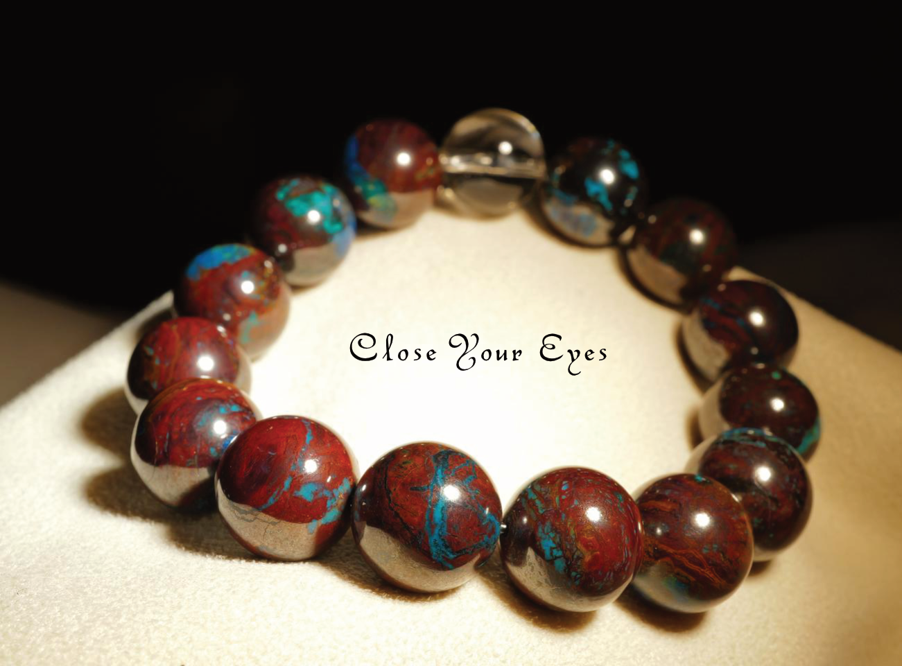 12mmエナジーブレス 母岩付きクリソコラ 01