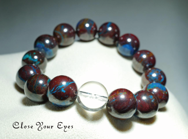 １２ｍｍエナジーブレス　母岩付きクリソコラ