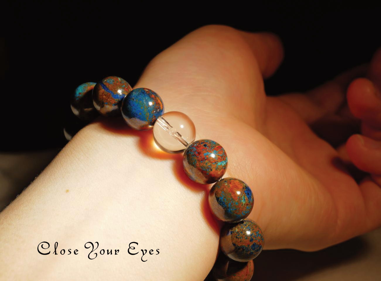 12mmエナジーブレス 母岩付きクリソコラ 02