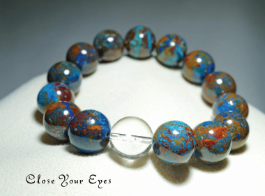 １２ｍｍエナジーブレス　母岩付きクリソコラ