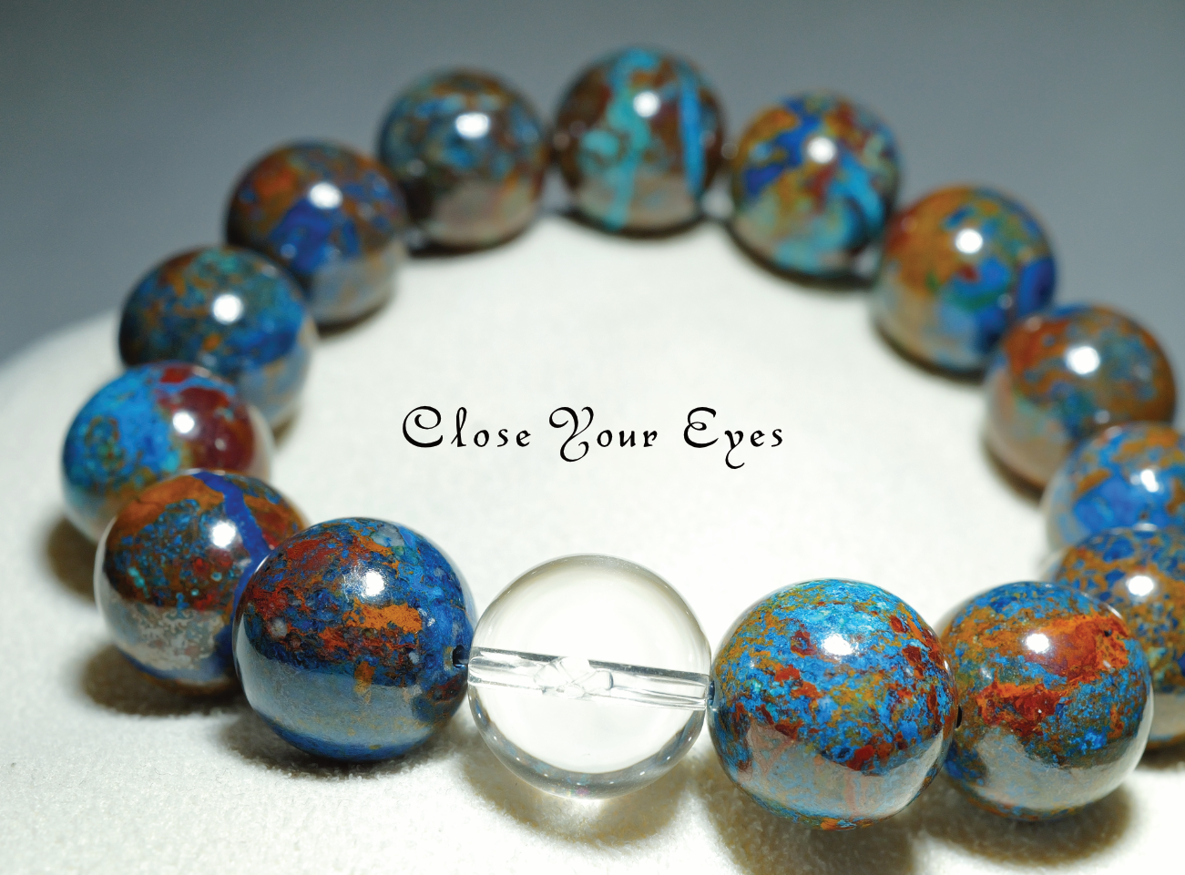 １２ｍｍエナジーブレス　母岩付きクリソコラ