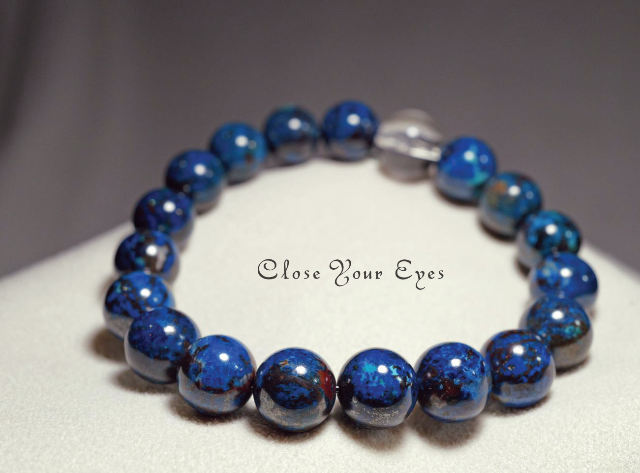 9.5ｍｍエナジーブレスレット　ブルークリソコラ　０２