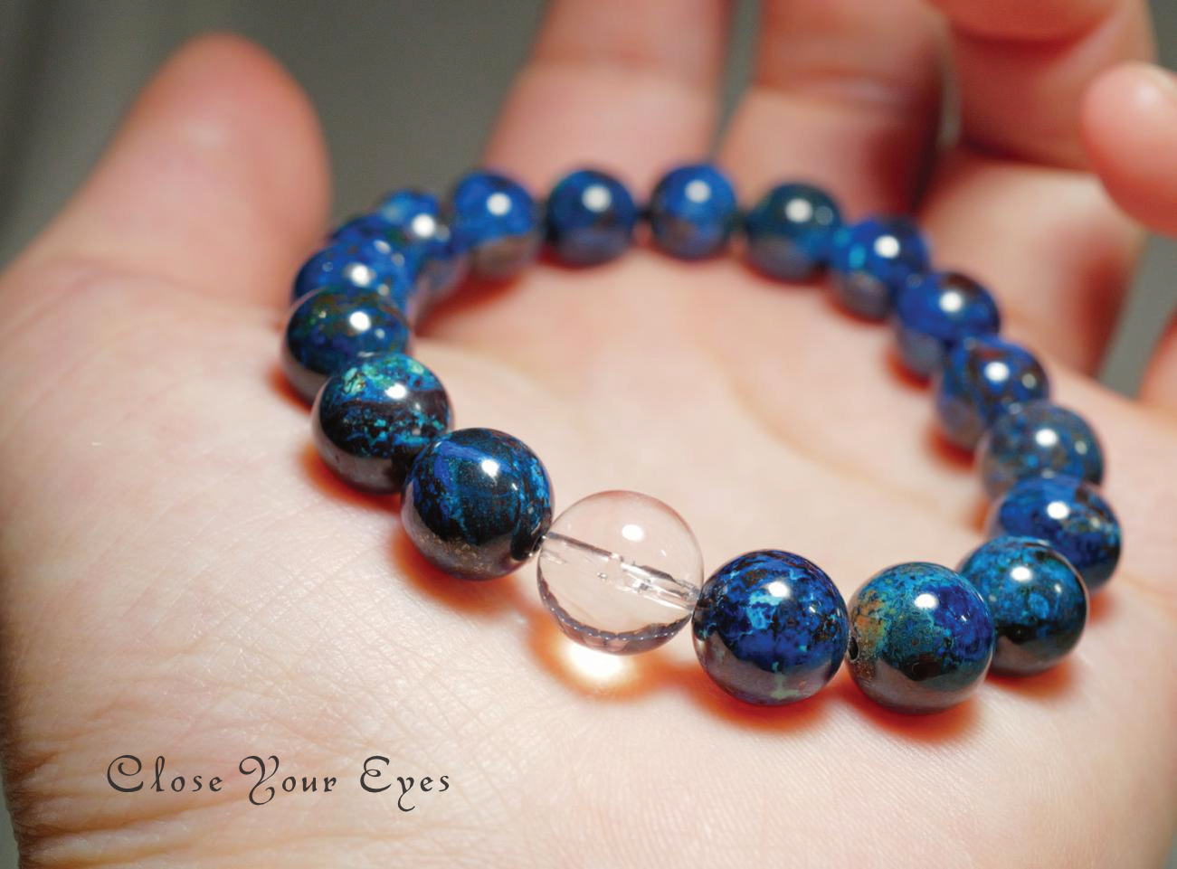 9.5ｍｍエナジーブレスレット　ブルークリソコラ　０２