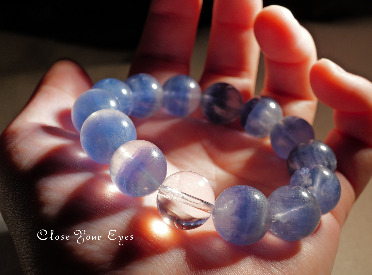 14mmエナジーブレスレット バイカラーフローライト・ブルー 02