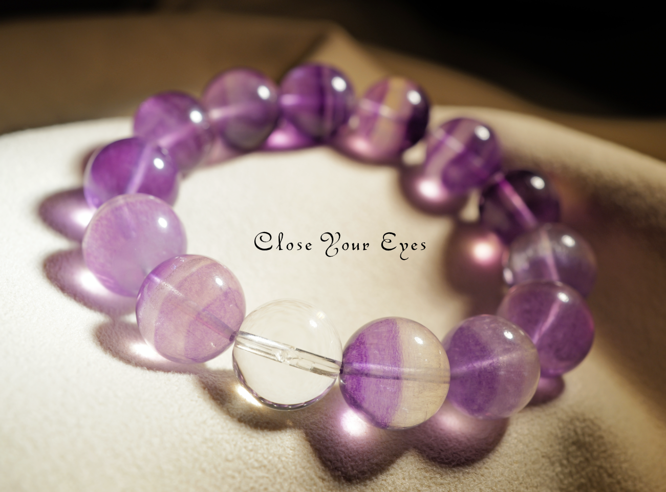 １４ｍｍエナジーブレス　バイカラーフローライト・パープル　０１