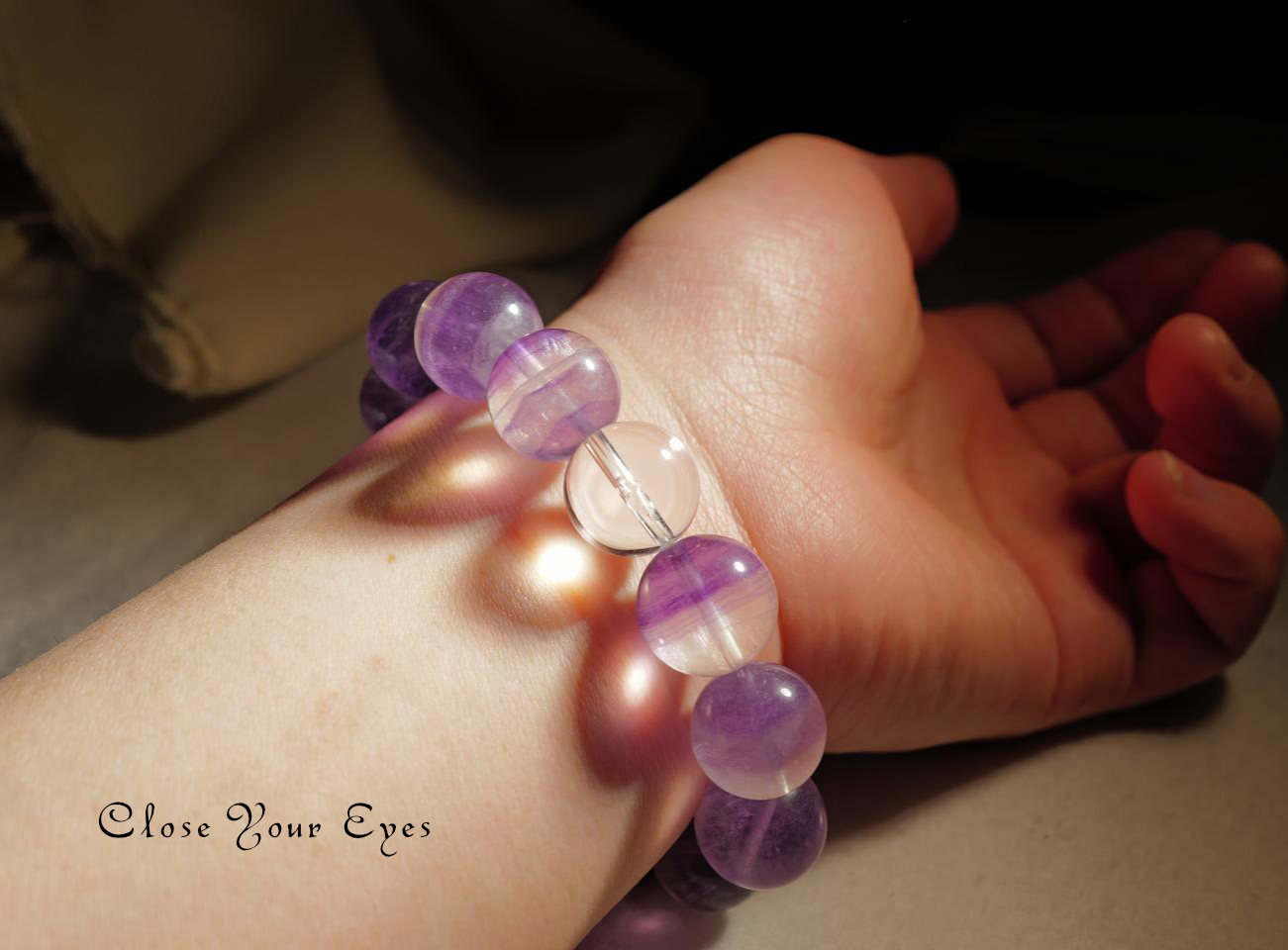 １４ｍｍエナジーブレス　バイカラーフローライト・パープル　０１