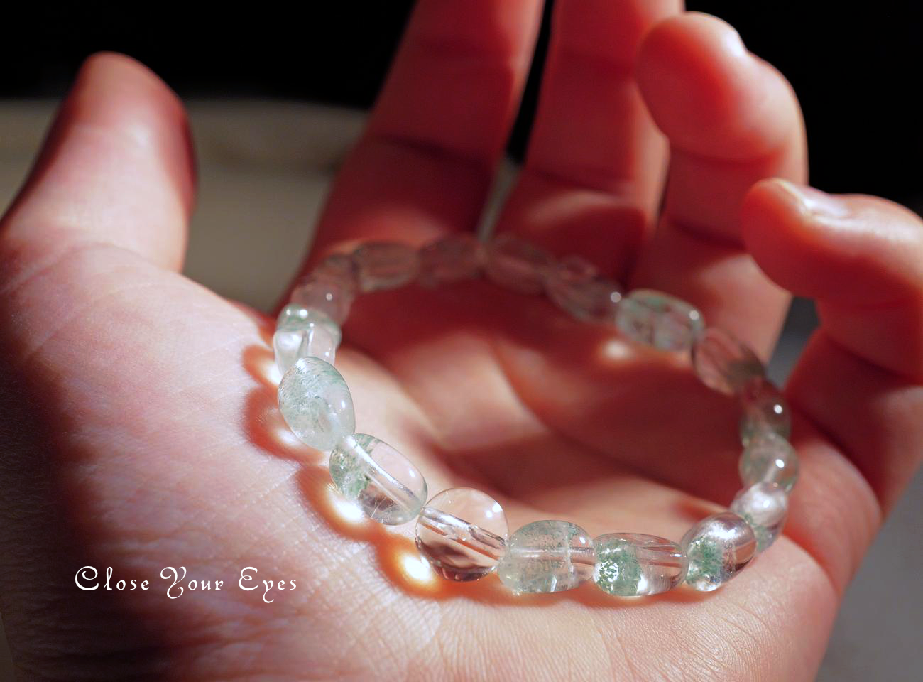 エナジーラフブレス　フックサイトinクォーツ（グリーンファントムクォーツ）　０１