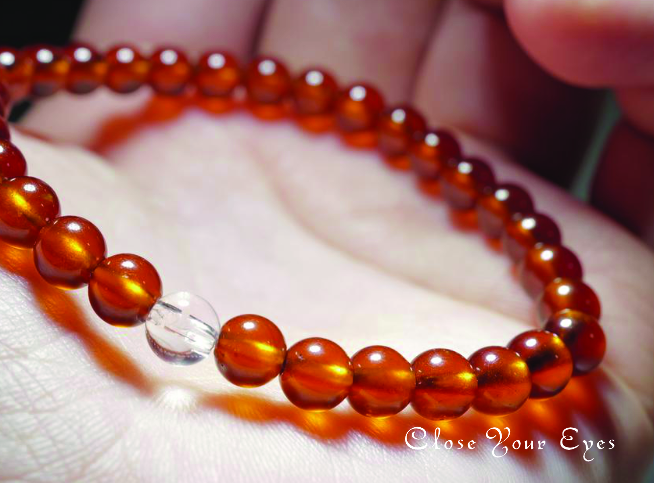 ６ｍｍエナジーブレスレット　オレンジガーネット（ヘソナイト）