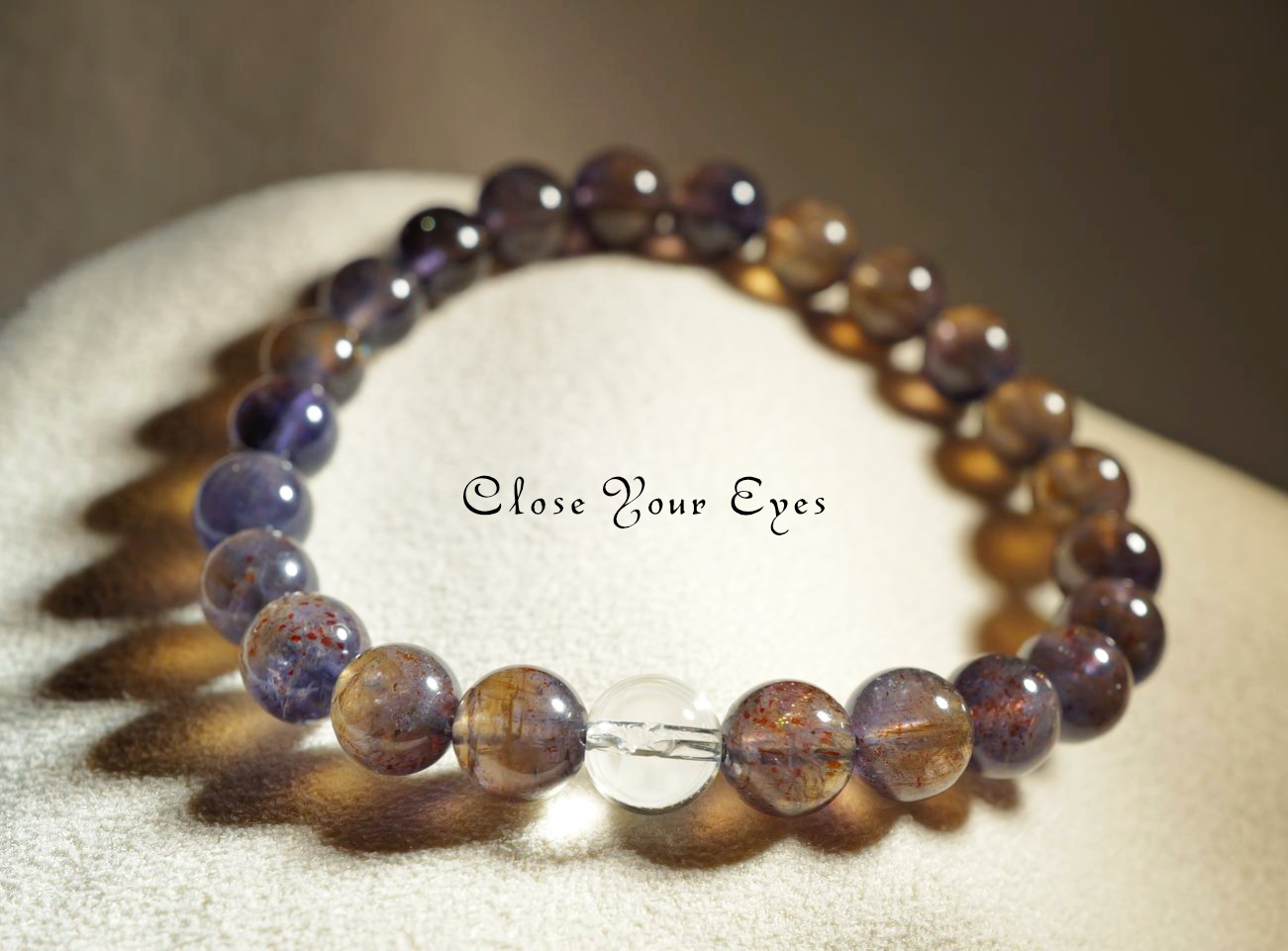 7.5ｍｍエナジーブレス　ブラッドショットアイオライト　０１