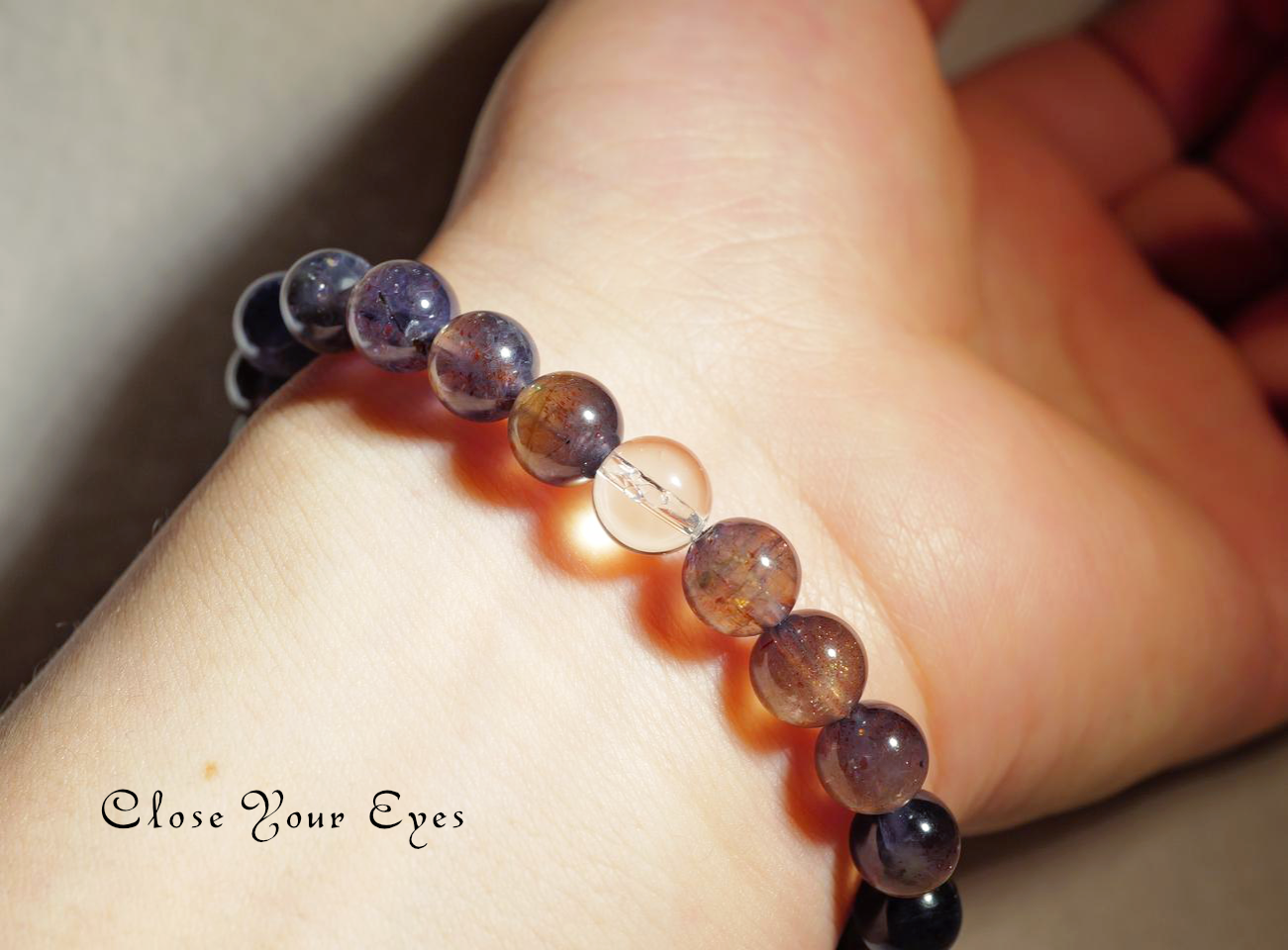 7.5ｍｍエナジーブレス　ブラッドショットアイオライト　０１