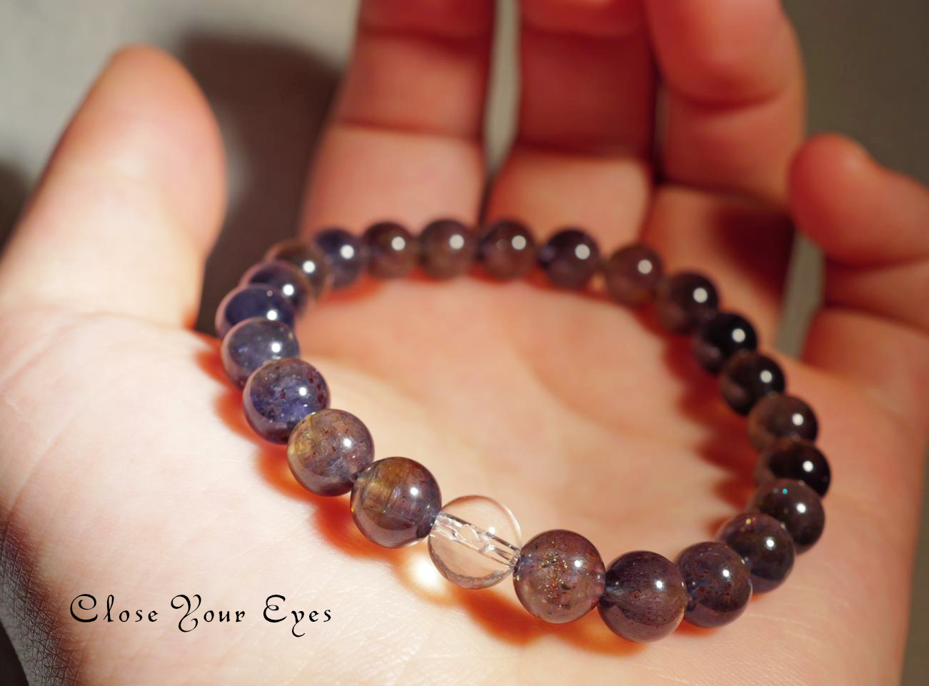 7.5ｍｍエナジーブレスレット　ブラッドショットアイオライト　０１