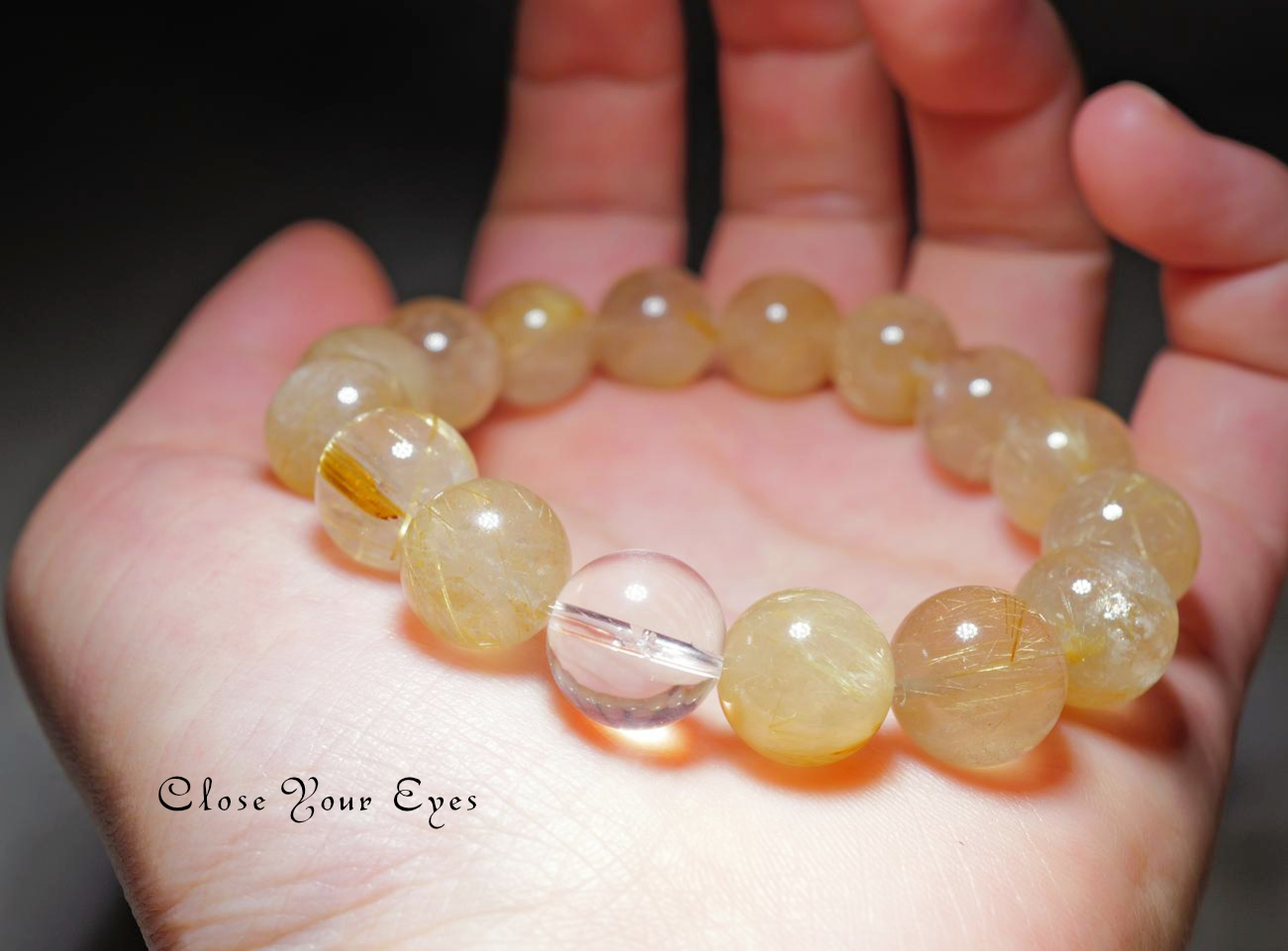 12mmエナジーブレスレット 金のルチルクォーツ 01