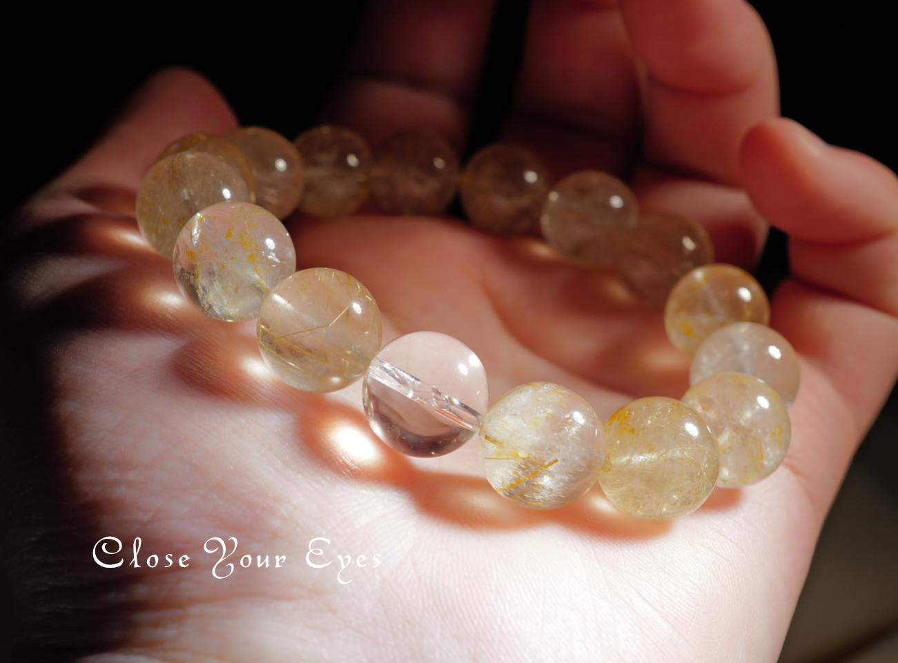 １２ｍｍエナジーブレスレット　金のルチルクォーツ　０１