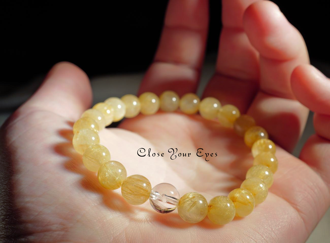 ８ｍｍエナジーブレスレット　金のルチルクォーツ　０５