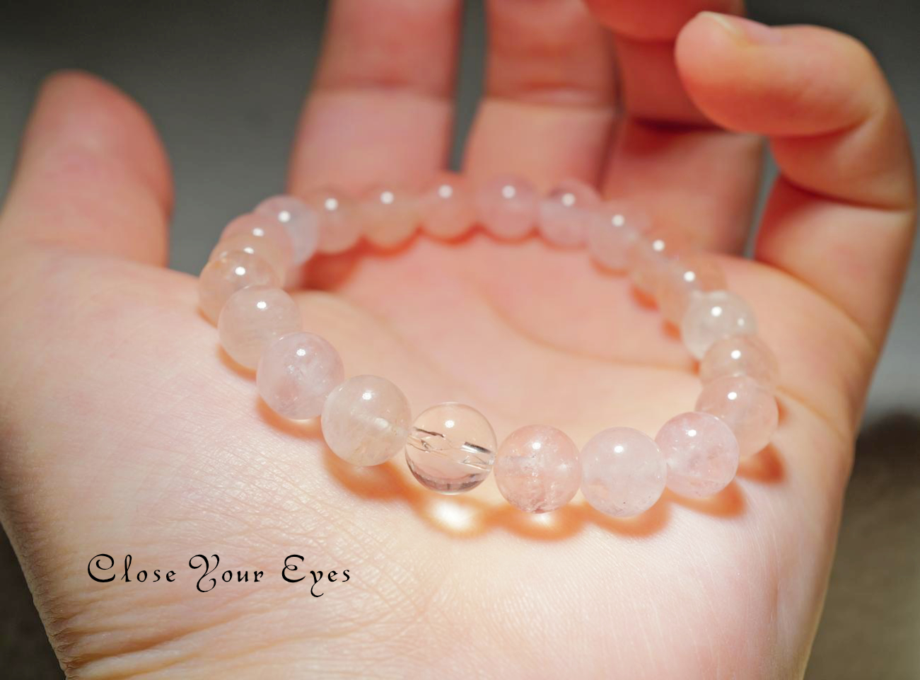 ８ｍｍエナジーブレスレット　アプリコットモルガナイト　０１