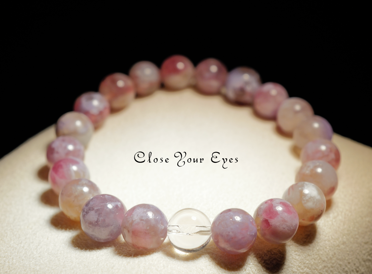 ８ｍｍエナジーブレス　ピンクトルマリンinリピドライト　０２