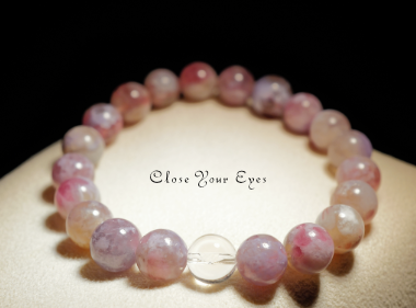 ８ｍｍエナジーブレス　ピンクトルマリンinリピドライト