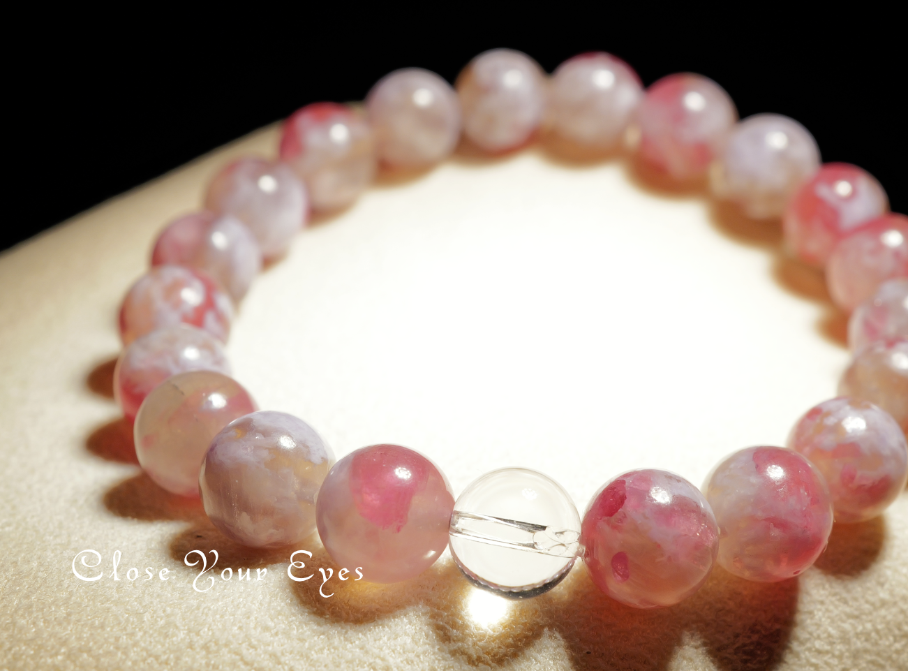 ８ｍｍエナジーブレス　ピンクトルマリンinリピドライト