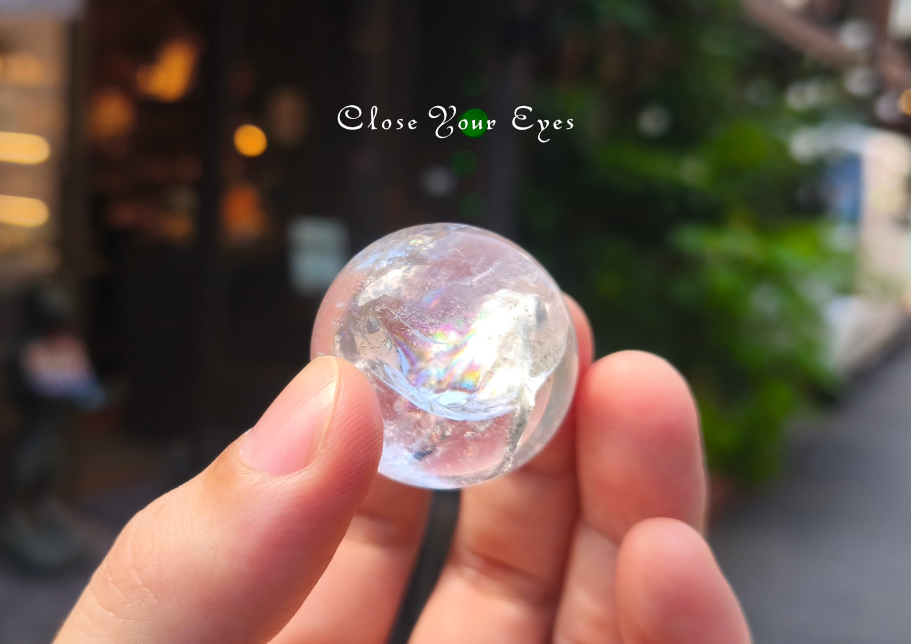 丸玉　レインボー水晶　０１