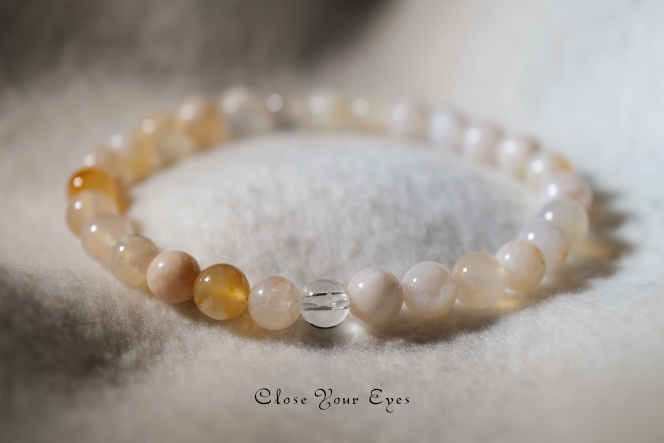 2026GWチャリティ企画　６ｍｍ　エナジーブレス　チェリーブロッサムめのう　画像１