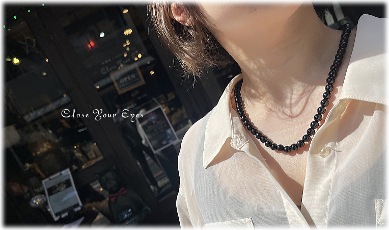 ハイパーエナジーネックレス モリオン黒水晶 8mm