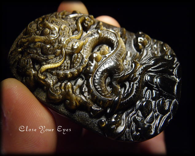 ゴールデン・オブシディアン　心奥の龍　ポーチ付き