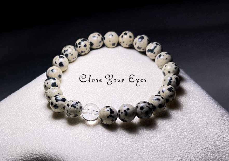 ハイパーエナジーブレスレット　ダルメシアン・アプライト　８ｍｍ