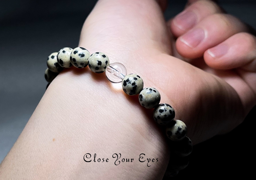 ハイパーエナジーブレスレット　ダルメシアン・アプライト　８ｍｍ