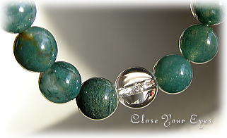 ハイパーエナジーブレス８ミリ定番　モスアゲート