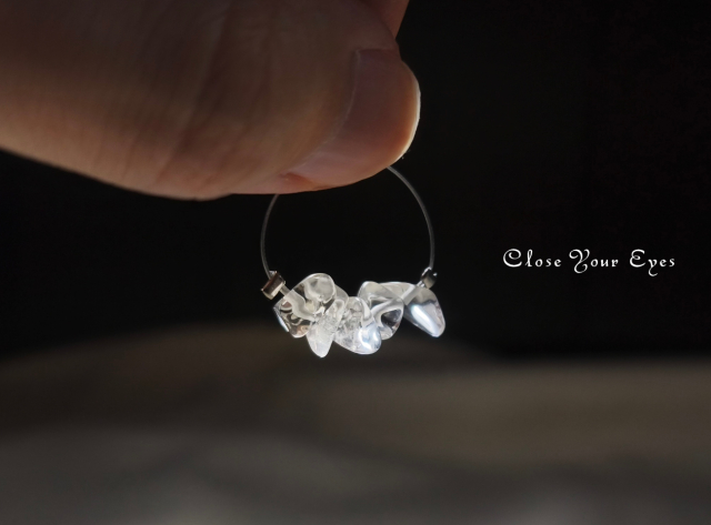 本水晶 デザインピアス 03