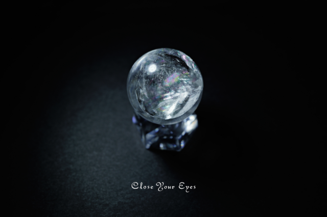 レインボー水晶 32mm 丸玉 04 天然石パワーストーン 京都