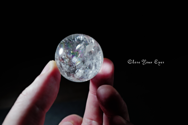 レインボー水晶 32mm 丸玉 04 天然石パワーストーン 京都