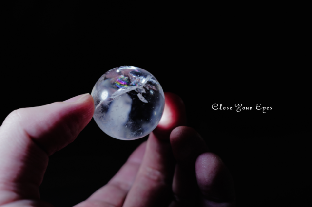 レインボー水晶　32mm　丸玉　０６