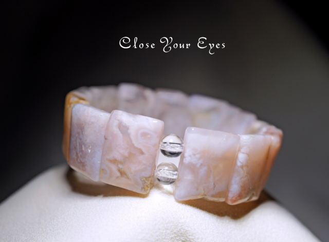 エナジーバングルブレス　チェリーブロッサムアゲート　０２　オンリーワンブレス