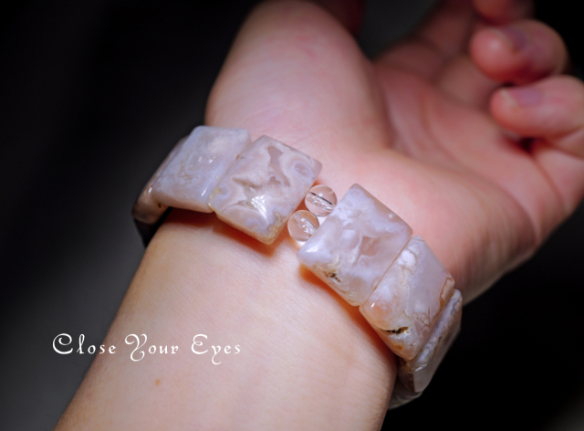 エナジーバングルブレス　チェリーブロッサムアゲート　０２　オンリーワンブレス