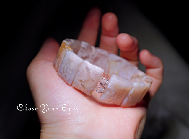 エナジーバングルブレス　チェリーブロッサムアゲート　０２　オンリーワンブレス