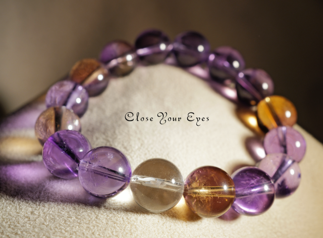 １２mmエナジーブレス　ボリビア産　天然アメトリン　０１　オンリーワンブレス