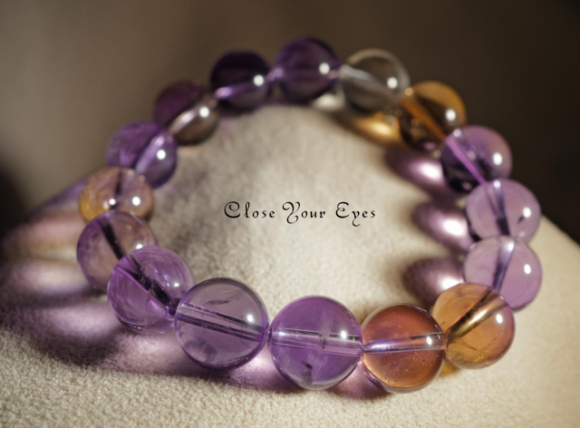 １２mmエナジーブレス　ボリビア産　天然アメトリン　０１　オンリーワンブレス