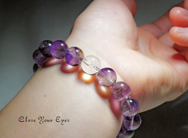 １０ｍｍエナジーブレス　 アメシストエレスチャル　０２　オンリーワンブレス