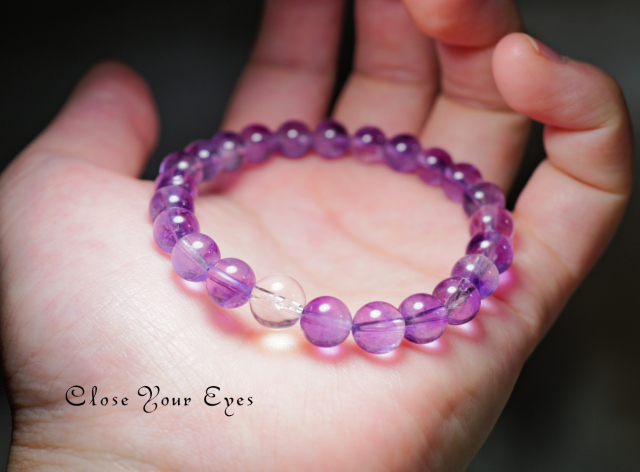 7.5ｍｍエナジーブレス　 アメシストエレスチャル　０１　オンリーワンブレス