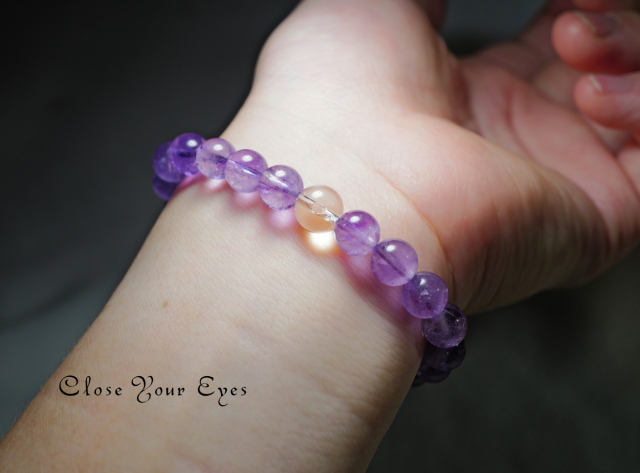 7.5ｍｍエナジーブレス　 アメシストエレスチャル　０２　オンリーワンブレス