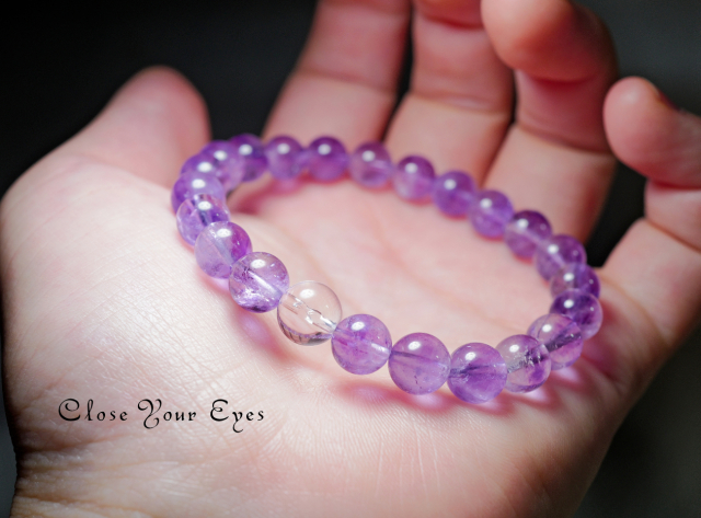 7.5ｍｍエナジーブレス　 アメシストエレスチャル　０２　オンリーワンブレス